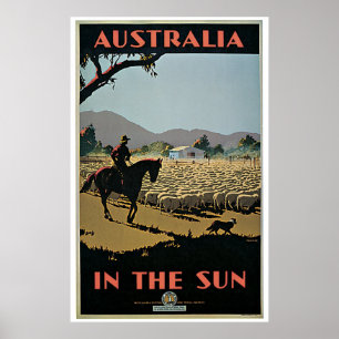 Vintage Australia in the Sun Travel Poster