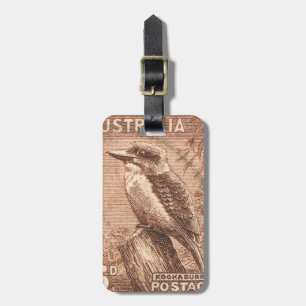 Vintage Australia Kookaburra Bird Luggage Tag