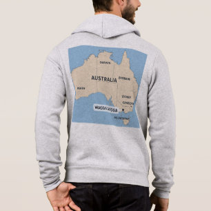 Vintage Australia Map Hoodie Retro Australian Ba