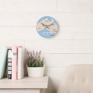 Vintage Australia Map Wall Clock | Retro Traveller