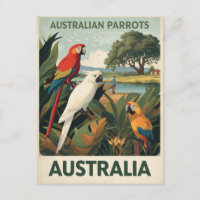 Vintage Australia Parrots Wildlife