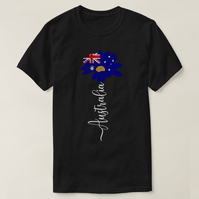 Vintage Australia Sunflower Flag Australia Lover T-Shirt (Design Front)