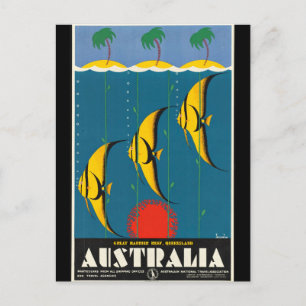 Vintage - Australia Travel Poster Postcard