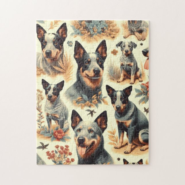 Vintage Australian Cattle  Seamless Jigsaw Puzzle (Vertical)