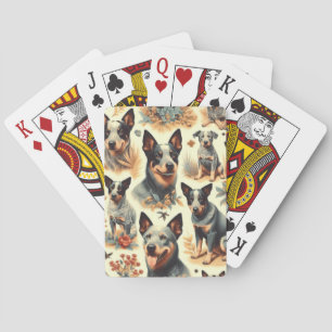 Vintage Australian Cattle Seamless Playing Cards