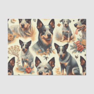 Vintage Australian Cattle  Seamless Tissue Paper