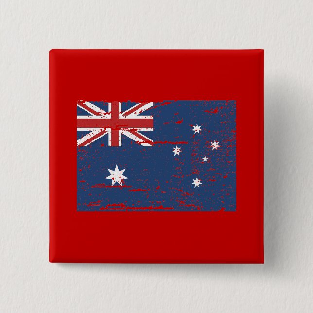Vintage Australian Flag 15 Cm Square Badge (Front)