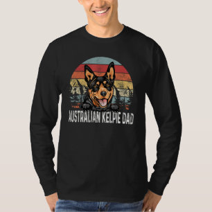 Vintage Australian Kelpie Dad Retro Sunset Fathers T-Shirt