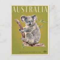 Vintage Australian Koala travel poster