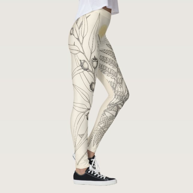 Vintage Australian Native Botanical Illustration  Leggings (Right)