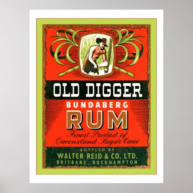 Vintage Australian Rum Advertising Poster (Front)