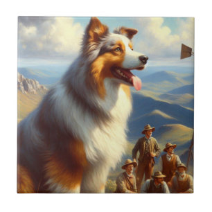 Vintage Australian Shepherd  Painting Tile