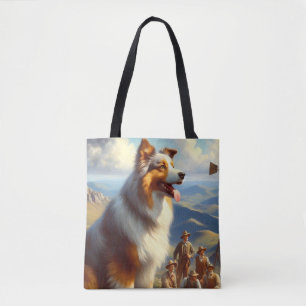Vintage Australian Shepherd  Painting Tote Bag