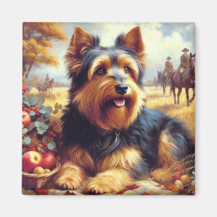 Vintage Australian Terrier Painting Magnet