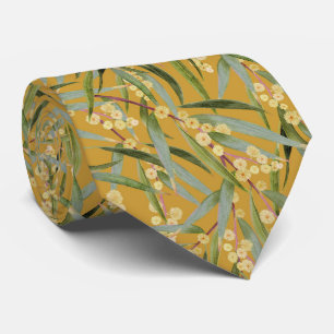 Vintage Australian Wattle Pattern Neck Tie
