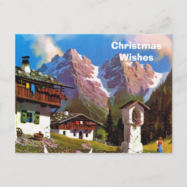 Vintage Austria, Bildstock, Tyrolean village Holiday Postcard (Front)