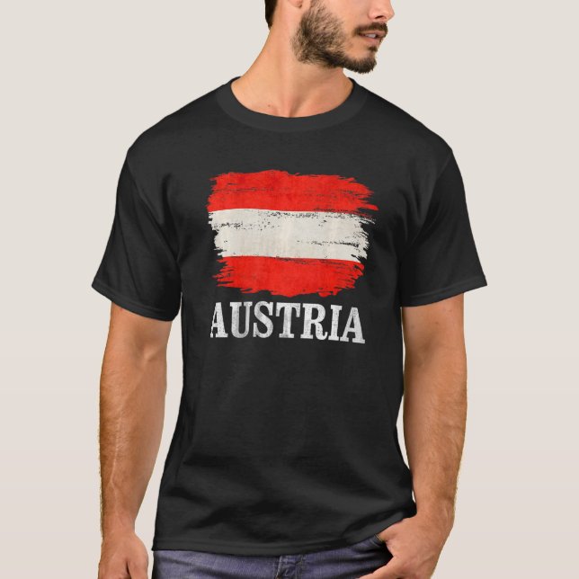 Vintage Austria Flag For Austrian T-Shirt (Front)