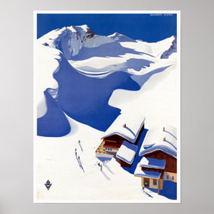 Vintage Austria Skiing Travel Poster