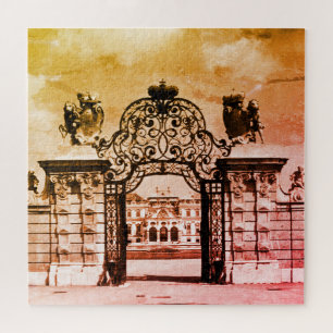 Vintage Austria Vienna Belvedere castle gate Jigsaw Puzzle