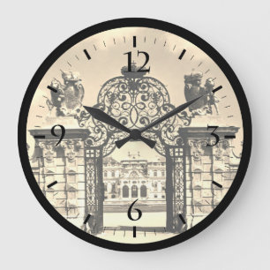 Vintage Austria Vienna Belvedere castle gate Large Large Clock