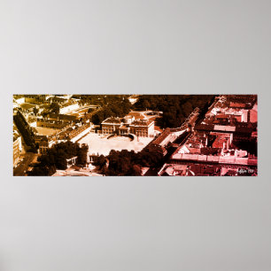 Vintage Austria Vienna Belvedere park overview Poster