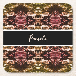 Vintage Austria Vienna Belvedere park overview Square Paper Coaster