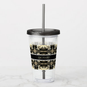 Vintage Austria Vienna Dreimaderlhaus Fiaker Acrylic Tumbler