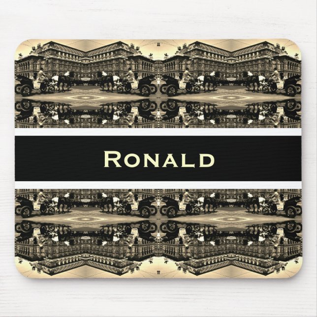 Vintage Austria Vienna Fiaker Staatsoper opera Mouse Mat (Front)