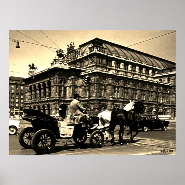 Vintage Austria Vienna Fiaker Staatsoper opera Poster (Front)