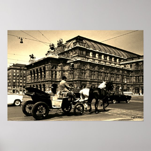 Vintage Austria Vienna Fiaker Staatsoper opera Poster (Front)