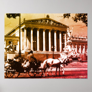 Vintage Austria Vienna parliament Poster