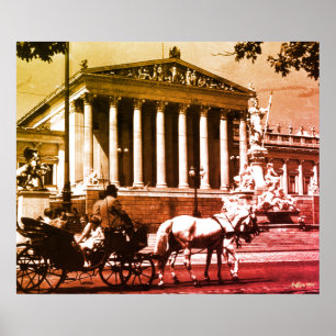 Vintage Austria Vienna parliament Poster