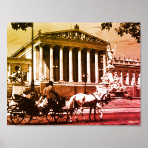 Vintage Austria Vienna parliament Poster