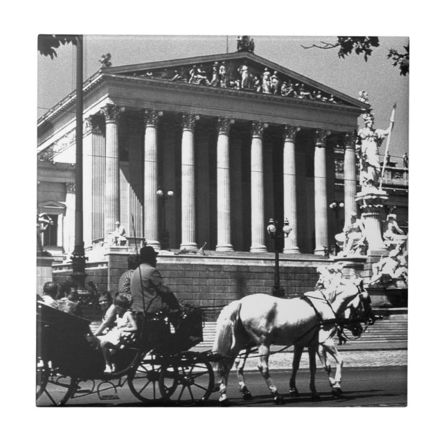 Vintage Austria Vienna parliament Tile (Front)