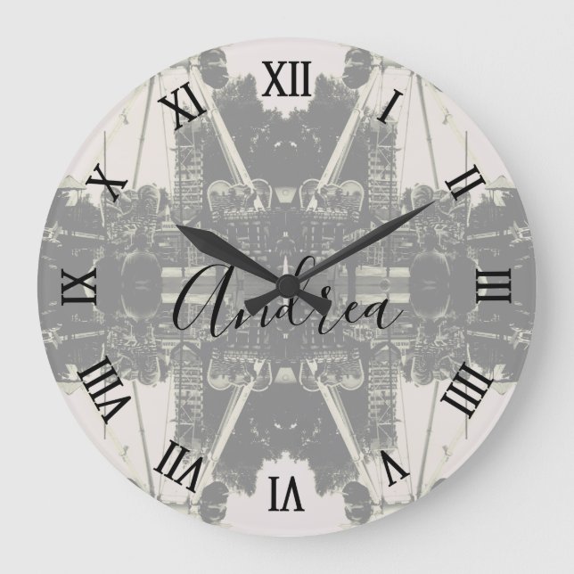 Vintage Austria Vienna Prater amusement park Large Clock (Front)
