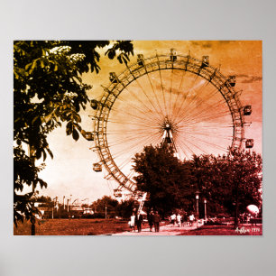 Vintage Austria Vienna Prater giant wheel Poster