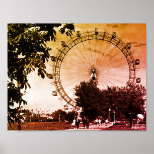 Vintage Austria Vienna Prater giant wheel Poster