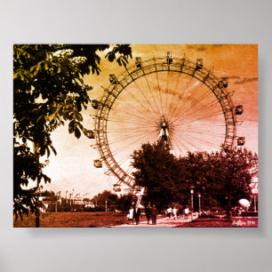 Vintage Austria Vienna Prater giant wheel Poster