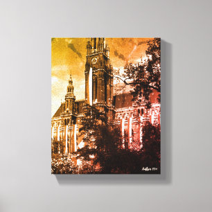 Vintage Austria Vienna Rathaus town hall Canvas Print