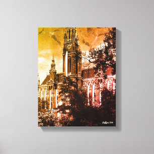 Vintage Austria Vienna Rathaus town hall Canvas Print
