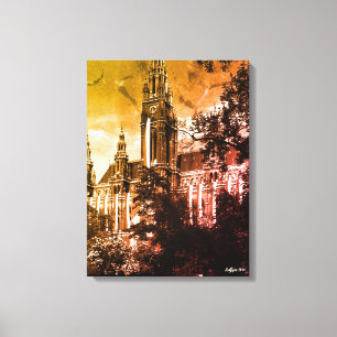 Vintage Austria Vienna Rathaus town hall Canvas Print