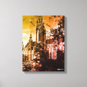 Vintage Austria Vienna Rathaus town hall Canvas Print