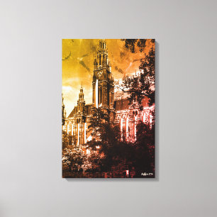 Vintage Austria Vienna Rathaus town hall Canvas Print