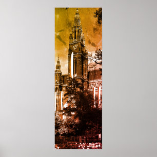 Vintage Austria Vienna Rathaus town hall Poster