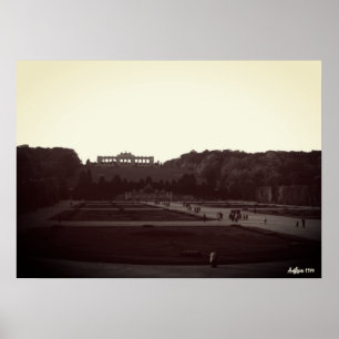 Vintage Austria Vienna Schonbrunn Gardens 1970 Poster