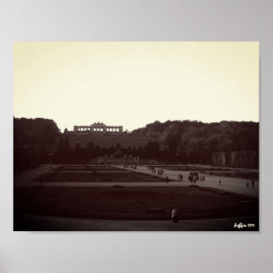 Vintage Austria Vienna Schonbrunn Gardens 1970 Poster
