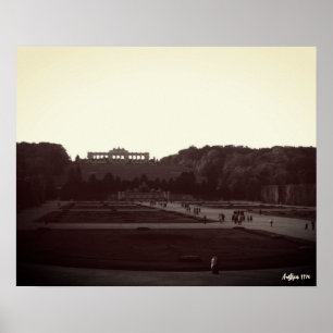 Vintage Austria Vienna Schonbrunn Gardens Poster