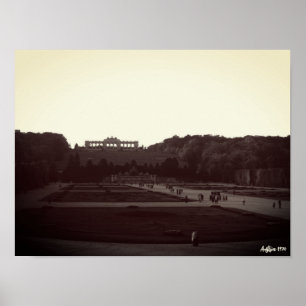 Vintage Austria Vienna Schonbrunn Gardens Poster