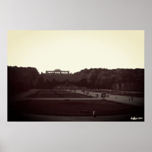 Vintage Austria Vienna Schonbrunn Gardens Poster
