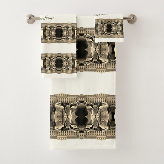 Vintage Austria Vienna Schonbrunn houses Bath Towel Set (Insitu)